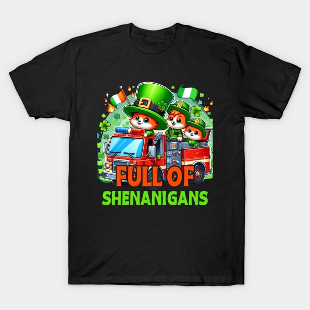 Fire Truck Kids Toddler Boys St Patricks Day Firetruck T-Shirt by click2print